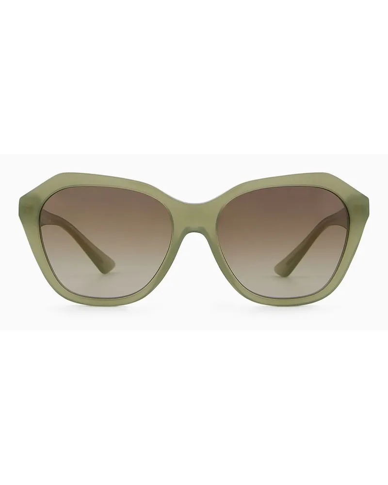 Emporio Armani Sonnenbrille mit Unregelmäßig Geformter Fassung Für Damen Grün