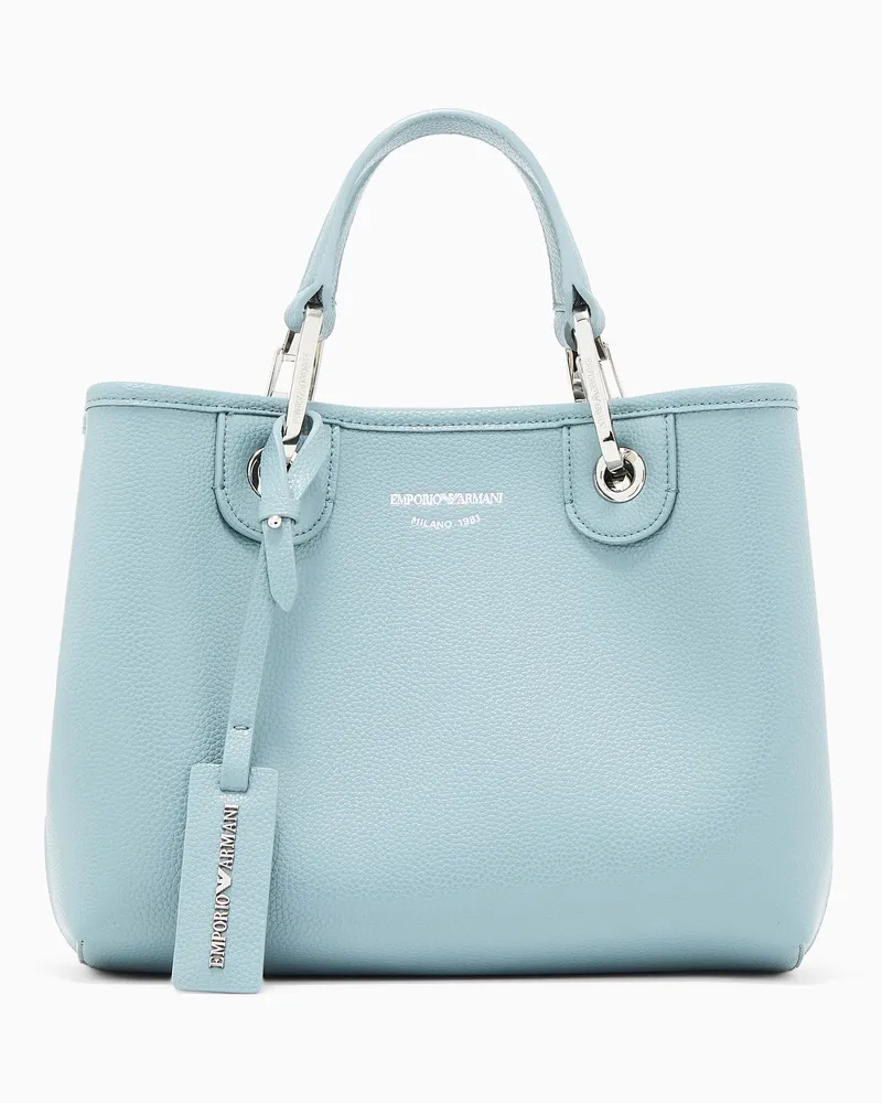 Emporio Armani Kleiner Shopper MyEA mit Hirsch-Print Hellblau