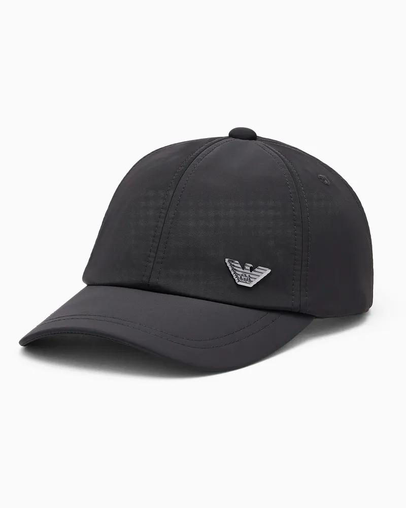 Emporio Armani Baseballkappe mit gebogenem Schirm und verstellbarem Riemen Schwarz