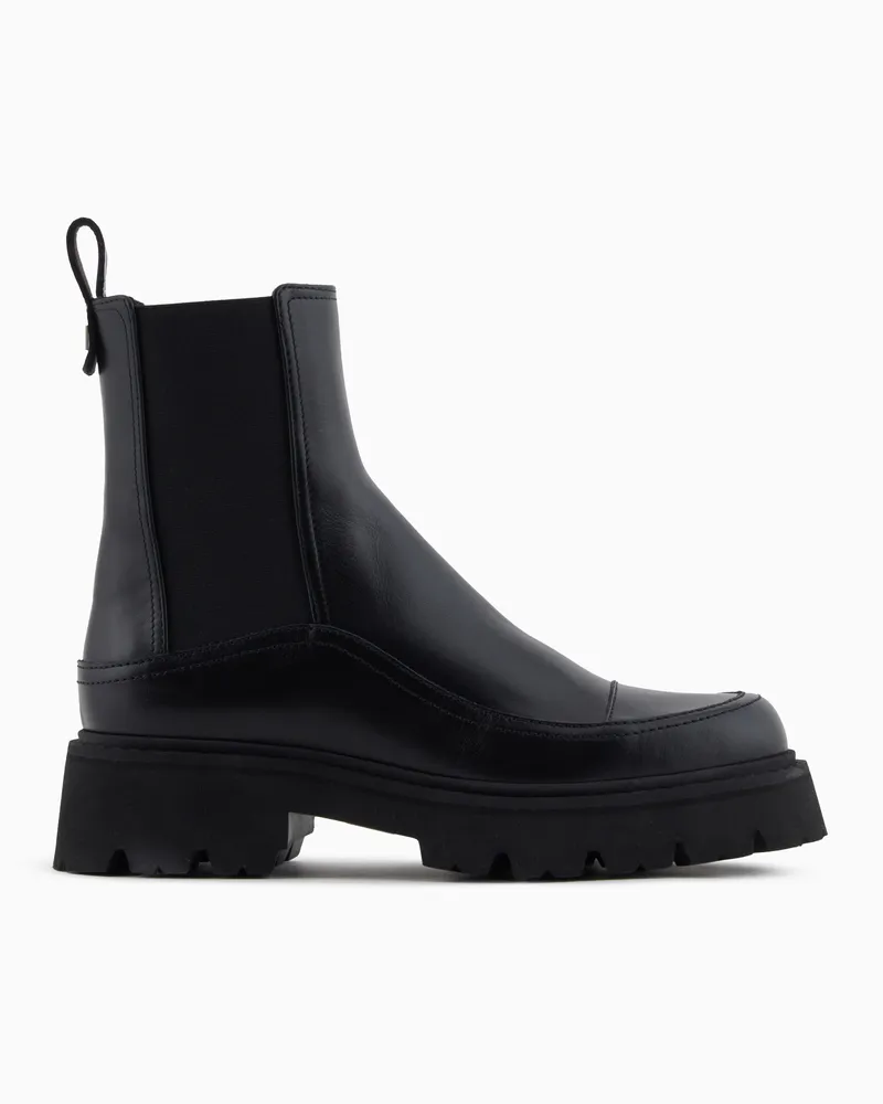 Emporio Armani Beatles-Boots aus Leder Schwarz