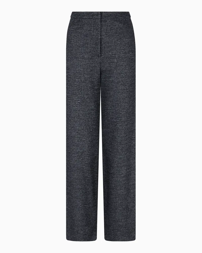 Emporio Armani ASV Icon Stoff-Hose mit Hahnentrittmuster Schwarz