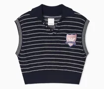 Eagle Club Strickweste mit Lochmusterverarbeitung