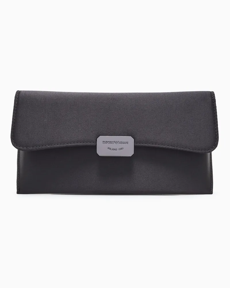 Emporio Armani Clutch aus Satin Schwarz