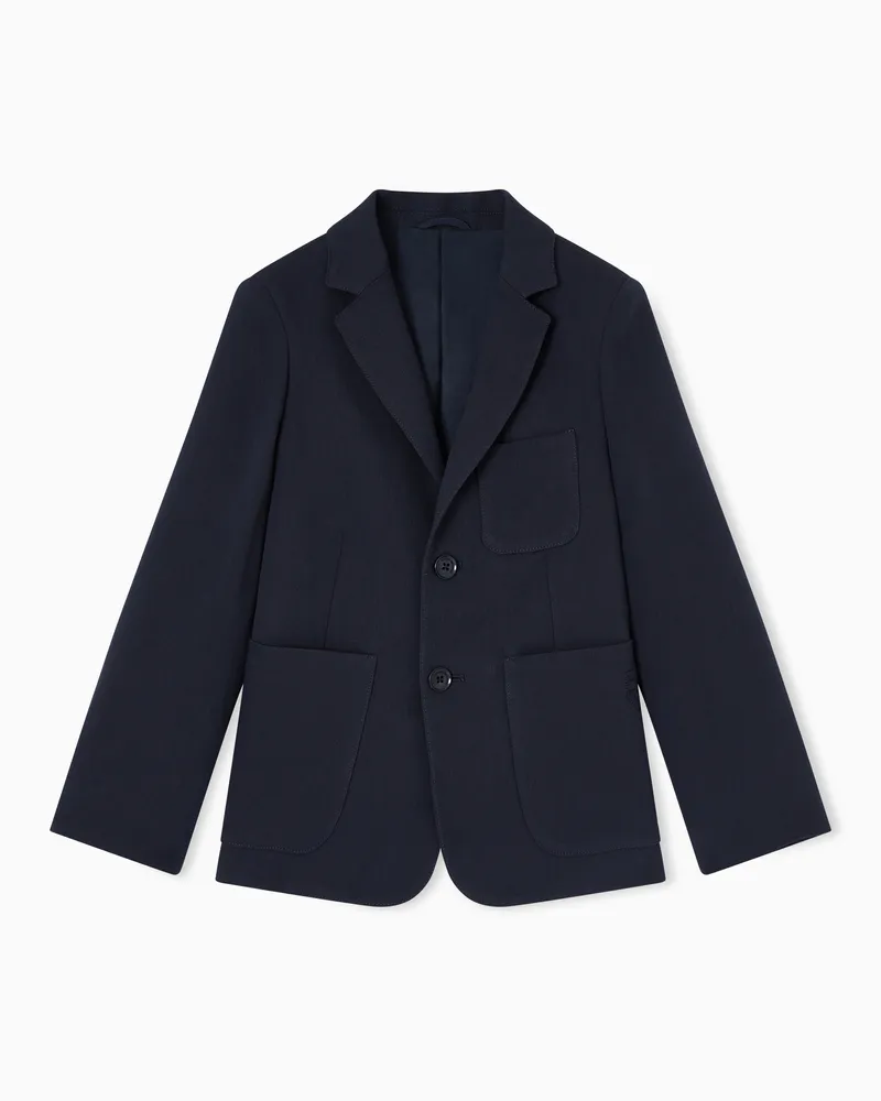Emporio Armani Elegant viscose cotton lined blazer Marineblau