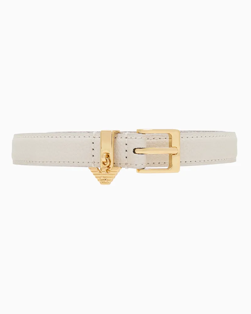 Emporio Armani Gürtel mit Hirsch-Print und Adler-Logo-Anhänger Beige