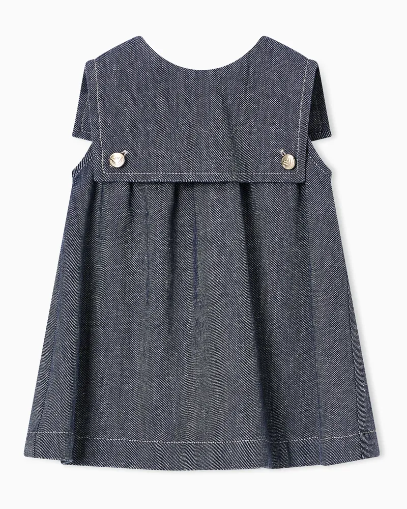 Emporio Armani Kleid aus Leinen-Mischung in Denim-Optik Blau