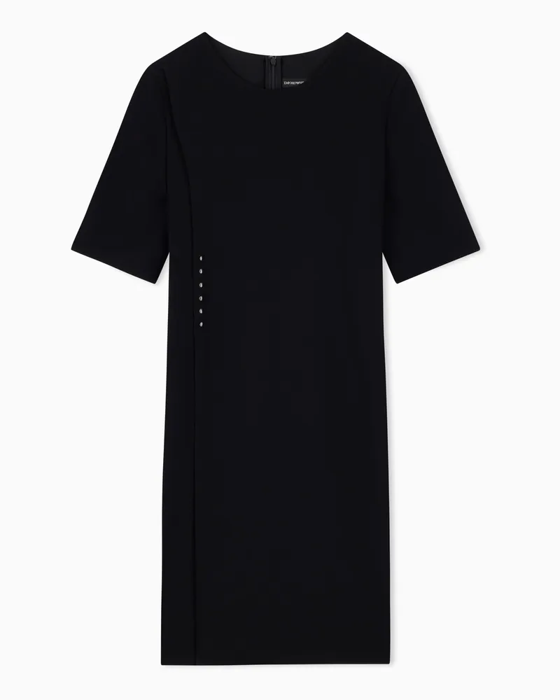 Emporio Armani Kleid mit Rundhalsausschnitt und asymmetrischen Nieten Schwarz