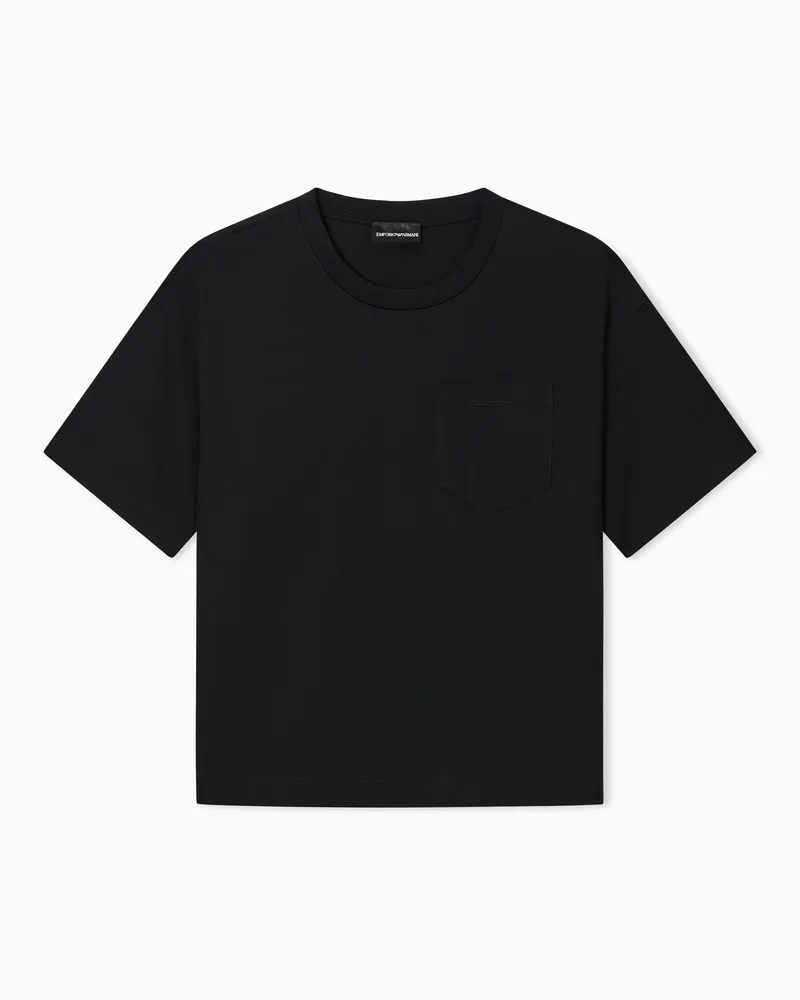 Emporio Armani Travel Essential mercerized jersey T-shirt Schwarz
