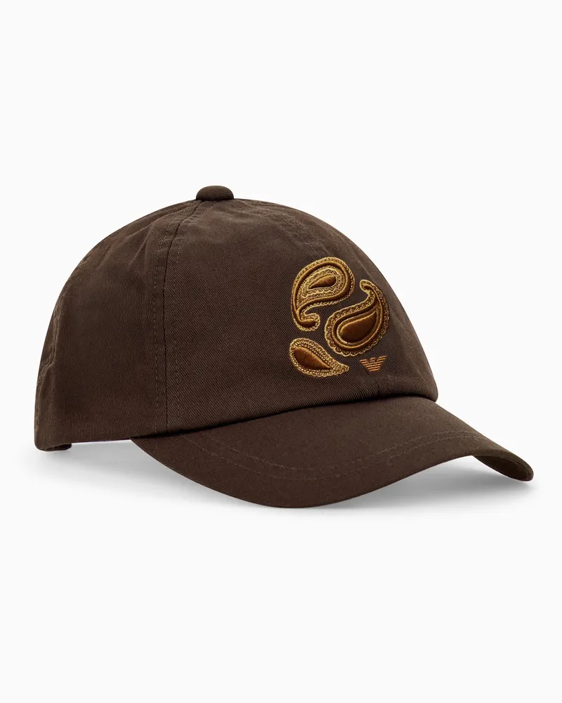 Emporio Armani Baseballkappe Capsule Boteh mit gesticktem Paisley-Muster Braun