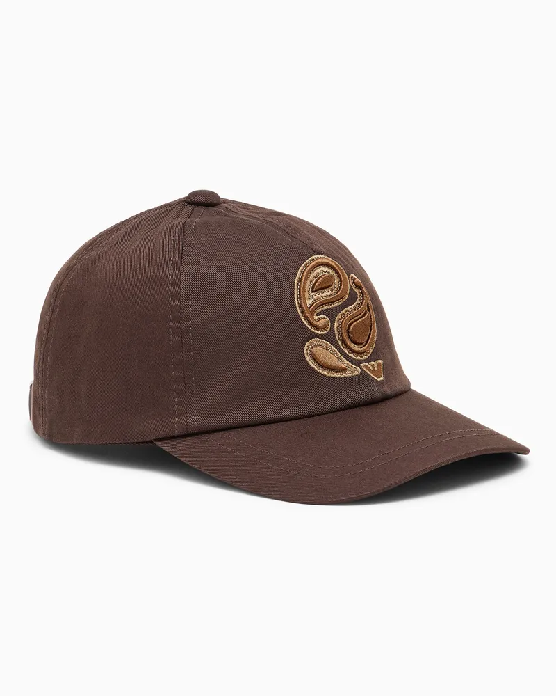 Emporio Armani Baseballkappe Capsule Boteh mit gesticktem Paisley-Muster Braun
