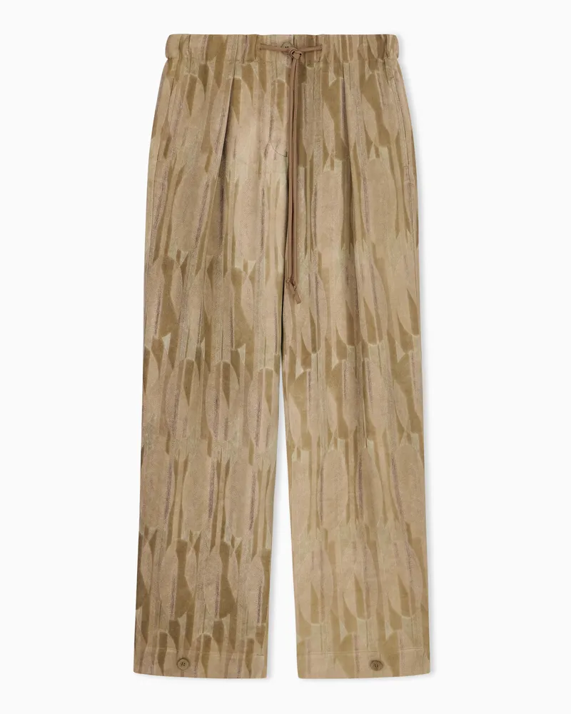Emporio Armani Hose aus Jacquard-Stoff mit ovalem Muster Braun