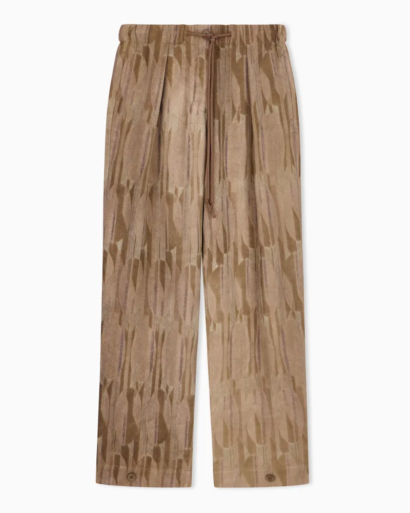 Emporio Armani Hose aus Jacquard-Stoff mit ovalem Muster Braun