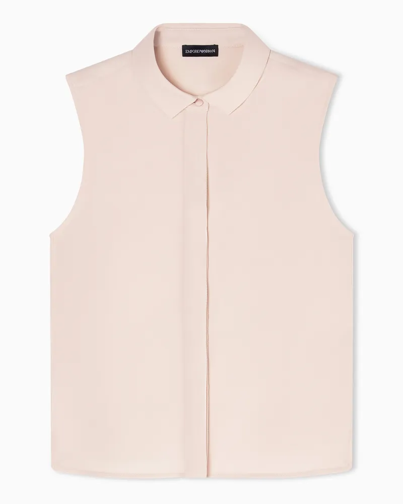 Emporio Armani Ärmellose Bluse aus Funktionsgabardine Pink