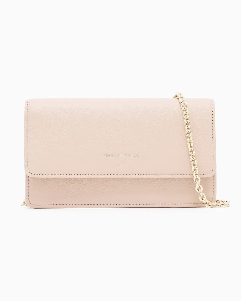 Emporio Armani Minitasche aus getrommeltem Leder Beige