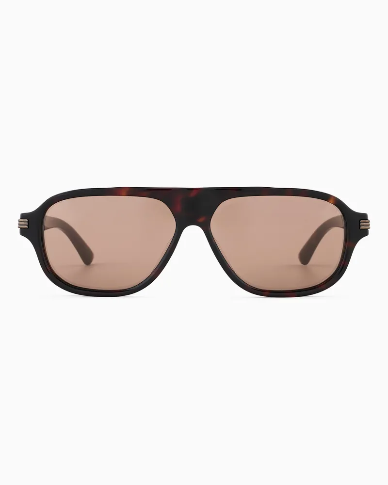 Emporio Armani Herren-Sonnenbrille in Piloten Form Burgunderrot