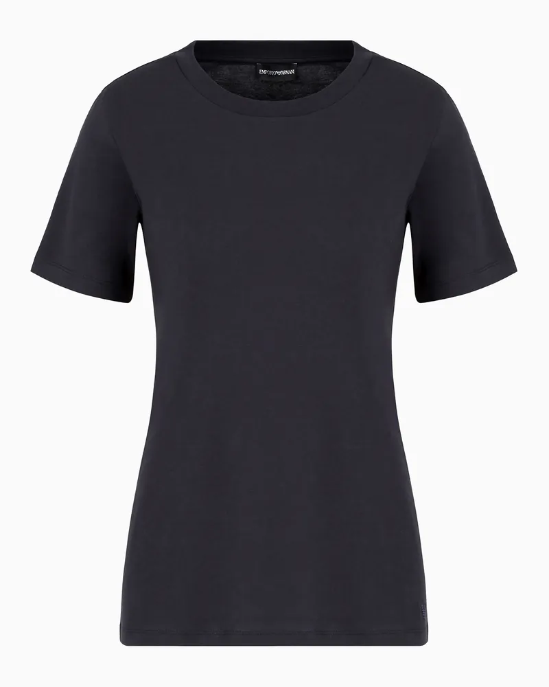 Emporio Armani T-Shirt aus Pima-Jersey Marineblau