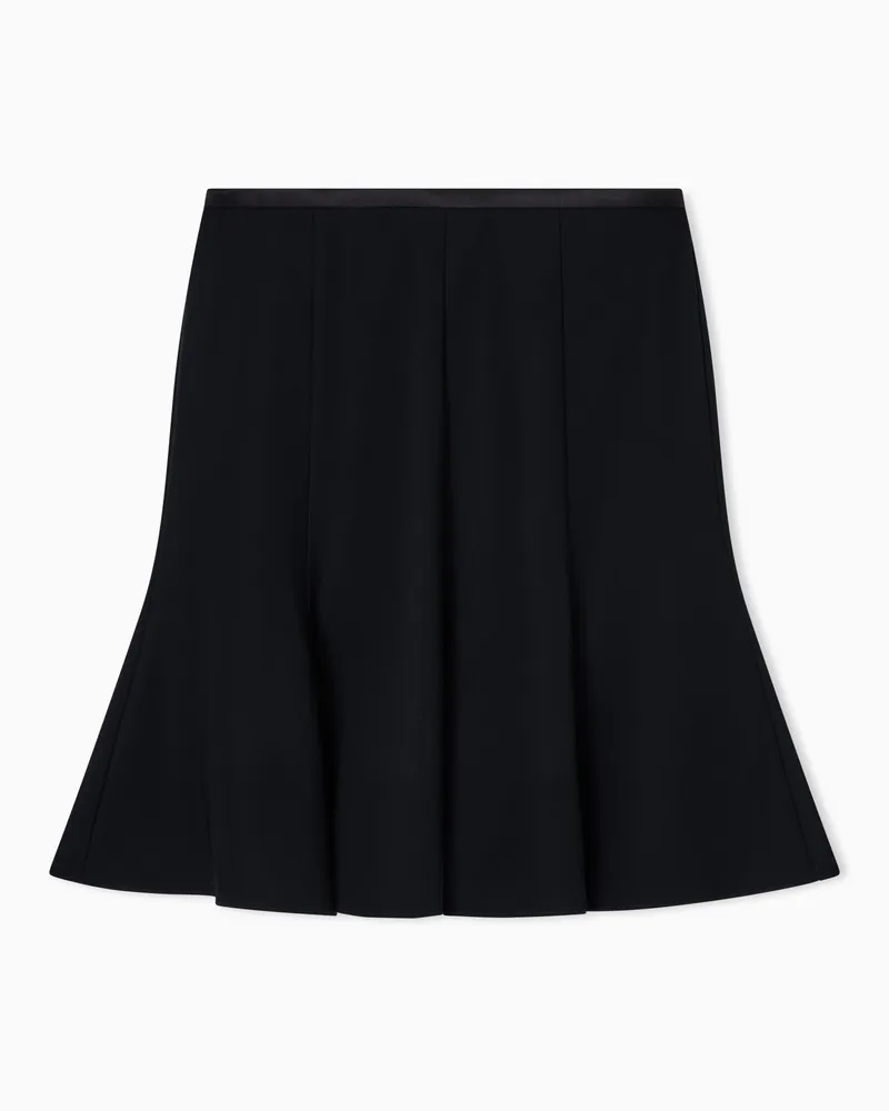 Emporio Armani Rock aus Funktions-Cady mit Falten Schwarz