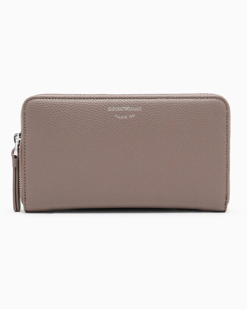 Emporio Armani Portemonnaie MyEA mit Rundum-Reißverschluss und Hirsch-Print Beige