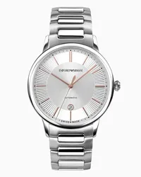 Emporio Armani Swiss-made-automatikuhr aus Edelstahl Silber