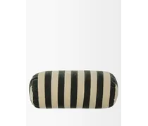 Striped Cotton-velvet Bolster Cushion