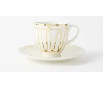 Kyma 24kt-gold Printed Porcelain Cup And Saucer