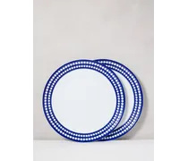 Set Of Two Perlée Porcelain Dinner Plates