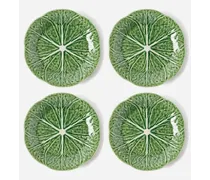 Set Of Four Cabbage Earthenware Side Plates
