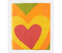 Hearts-print 250cm X 165cm Linen Tablecloth