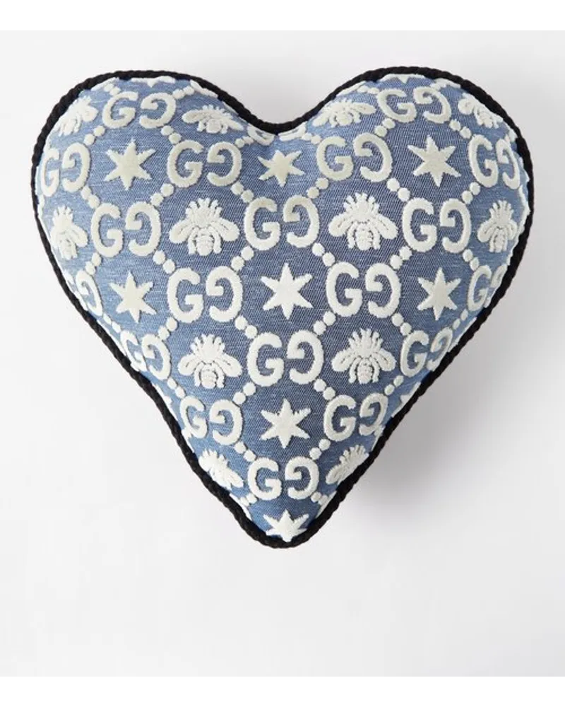 Gucci Gg-jacquard Heart Cushion 