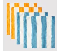 Set Of Four Striped Linen Napkins