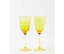 Set Of Two Rainbow Wine Glasses