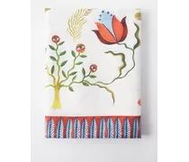 Turning Tulips-print Linen Tablecloth