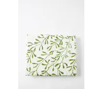 Mistletoe-print 165x250cm Linen Tablecloth