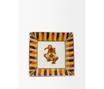 Tiger-print Gilded Porcelain Tray