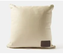 Logo-patch Leather Cushion