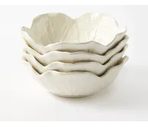 Set Of Four Cabbage Earthenware Bowls