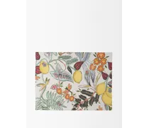 Set Of Two Botanical-print Linen Placemats