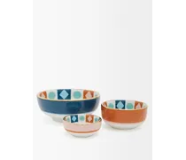 Set Of Three Diamond Dots Porcelain Nesting Bowls