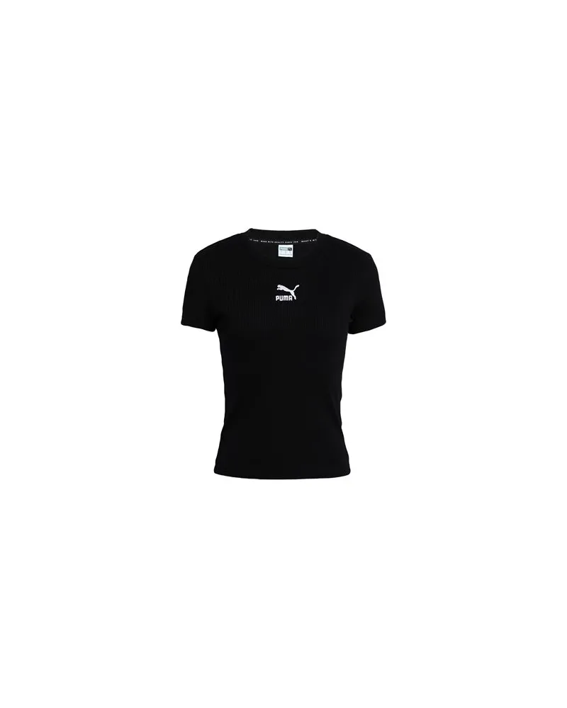 Puma 535689-01		Classics Ribbed Slim Tee  - 535689-01		Classics Ribbed Slim Tee - TOPS - T-shirtsauf YOOX.COM Schwarz