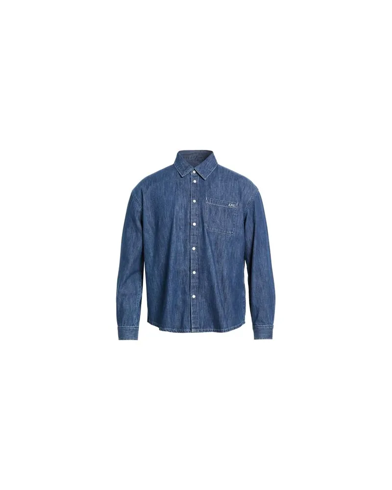 A.P.C. TOPS - Jeanshemdenauf YOOX.COM Blau