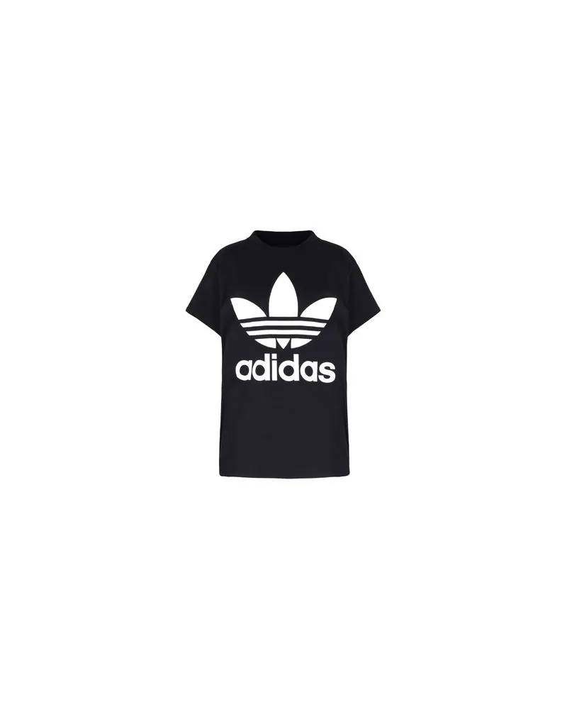 adidas BIG TREFOIL TEE   - TOPS - T-shirtsauf YOOX.COM Schwarz