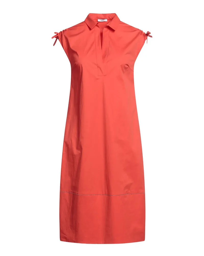 Peserico Midi-Kleid Tomatenrot