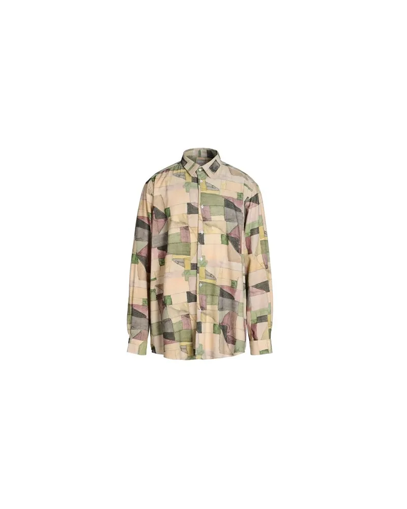 8 by Yoox PRINTED SILK OVER-SIZE SHIRT - TOPS - Hemdenauf YOOX.COM Beige