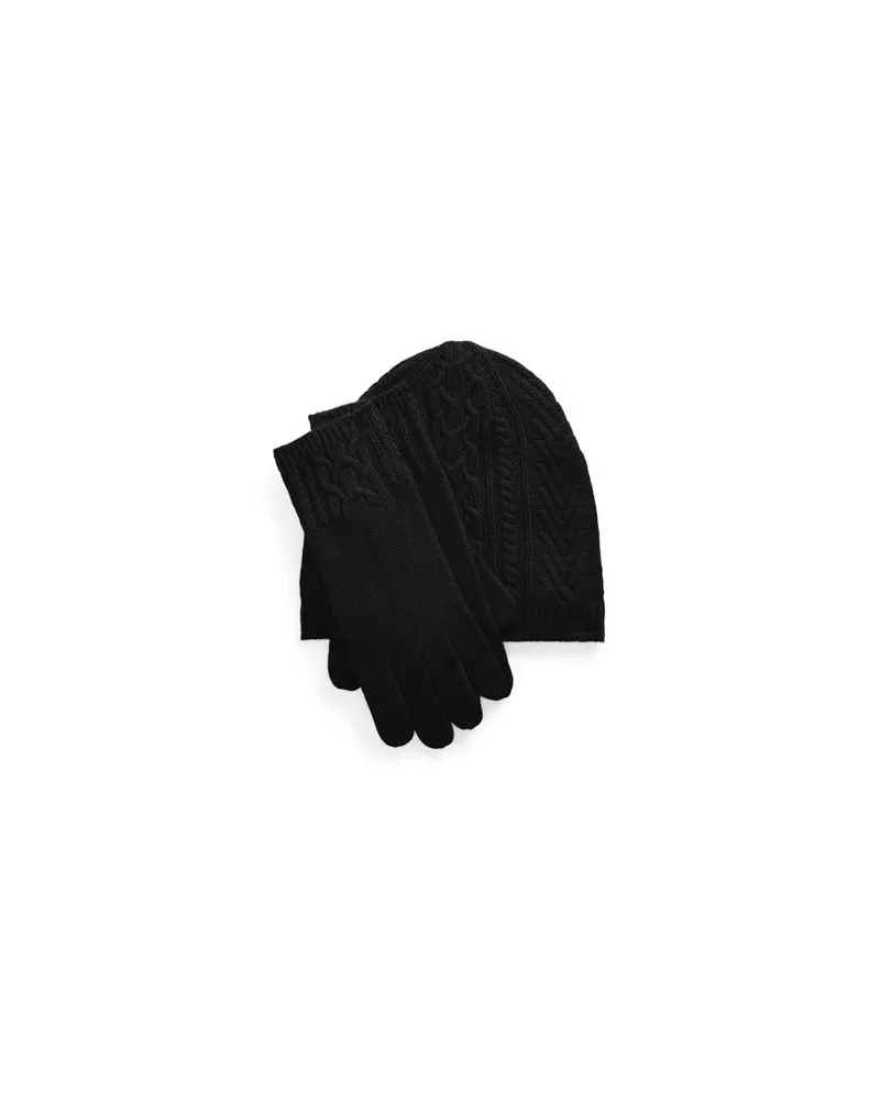 Ralph Lauren Cable-Knit Beanie & Glove Set  - ACCESSOIRES - Accessoires-Setauf YOOX.COM Schwarz
