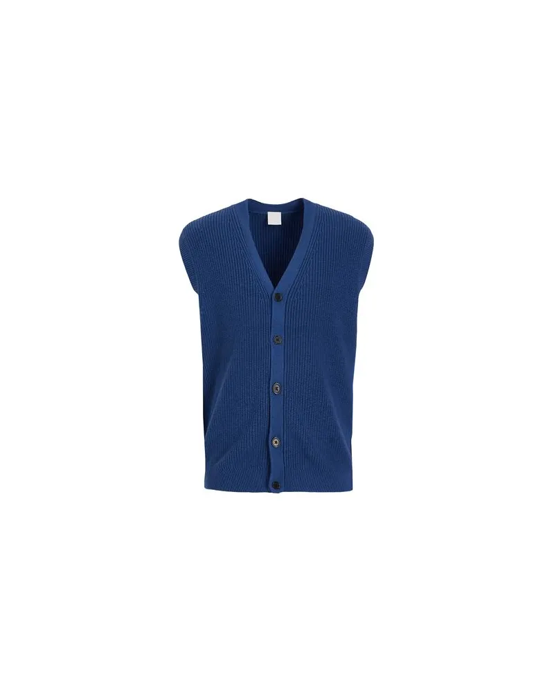 8 by Yoox ORGANIC COTTON-CACHEMERE BLEND KNITWEAR LESS CARDIGAN - STRICKWAREN - Strickjackenauf YOOX.COM Taubenblau