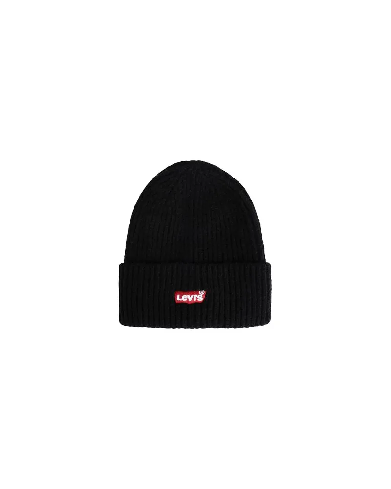 Levi's ESSENTIAL RIBBED BATWING BEANIE  - ACCESSOIRES - Mützen & Hüteauf YOOX.COM Schwarz