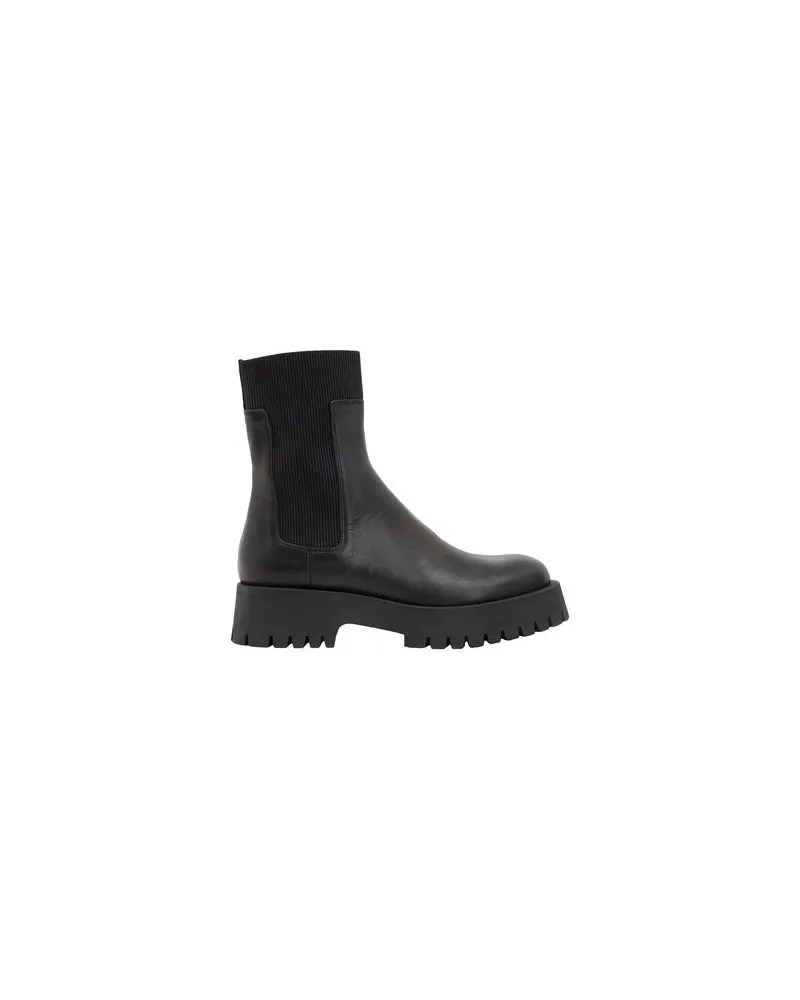 8 by Yoox LEATHER ANKLE BOOTS WITH SOCK DETAIL - SCHUHE - Stiefelettenauf YOOX.COM Schwarz