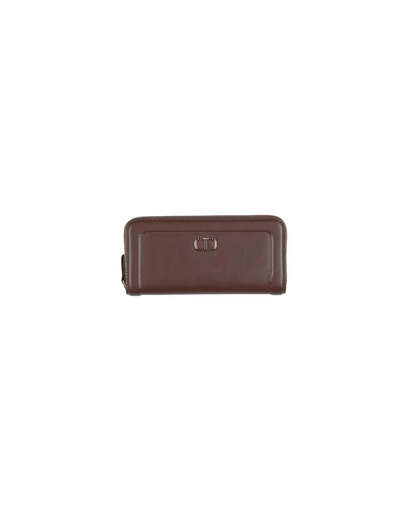 Twin-Set Kleinlederwaren - Brieftaschenauf YOOX.COM Schokobraun