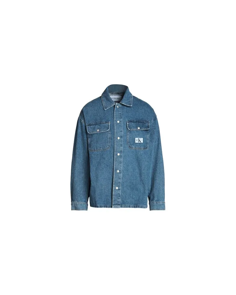 Calvin Klein TOPS - Jeanshemdenauf YOOX.COM Blau