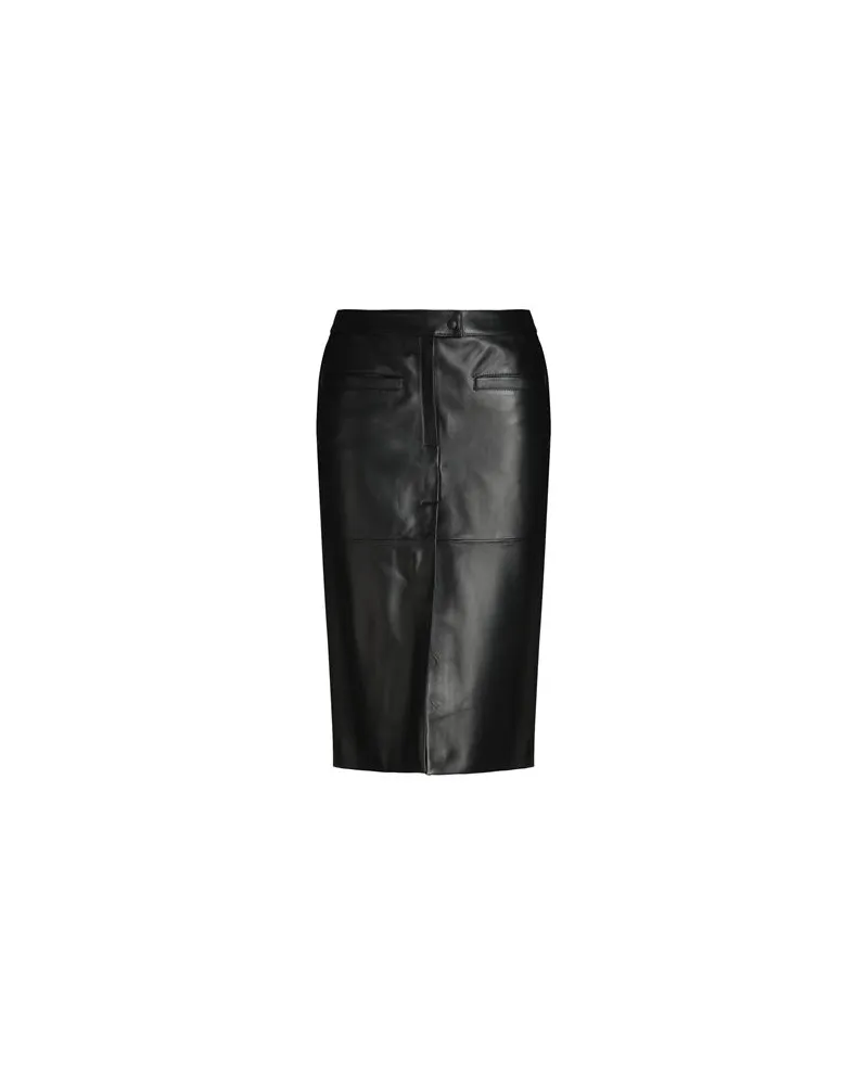 8 by Yoox LEATHER LOW-WAIST MIDI SKIRT - HOSEN & RÖCKE - Midi-Röckeauf YOOX.COM Schwarz